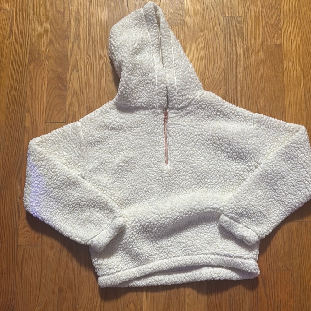 Cozy White Sherpa Hoodie Sweater